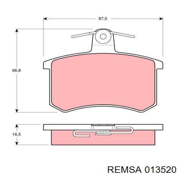 Задні гальмівні колодки 013520 Remsa