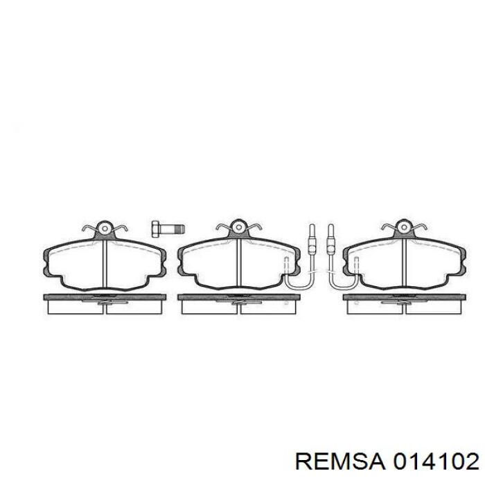 Колодки гальмівні передні, дискові 014102 Remsa