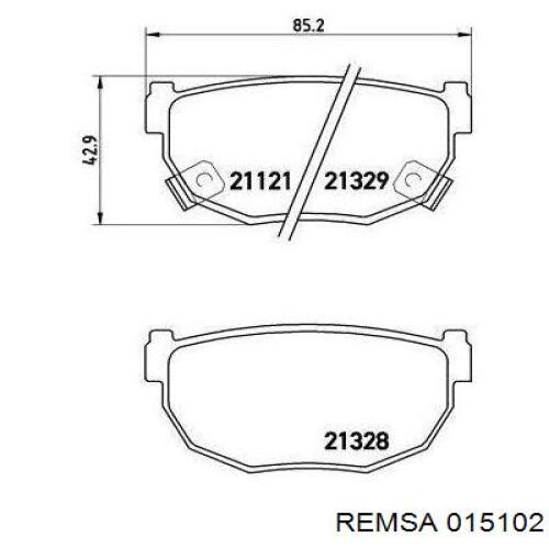 Купити 015102 Remsa Задні колодки