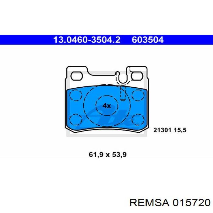 Задні гальмівні колодки Remsa 015720 ціна, від 14.09 USD