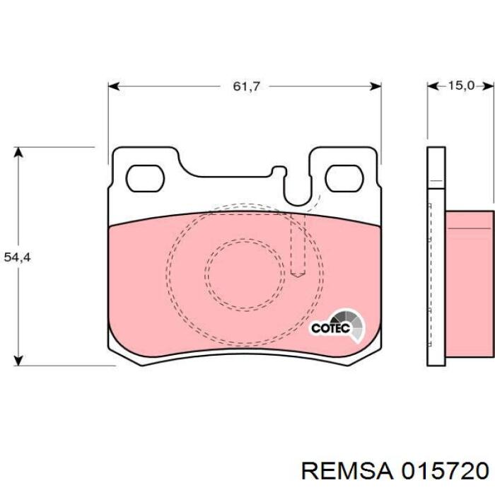 Купити 015720 Remsa Задні колодки