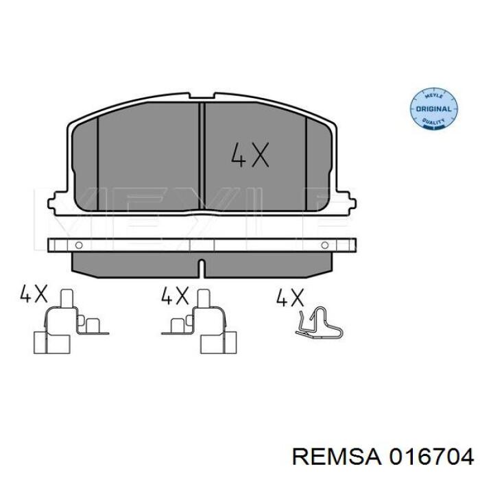 Передні тормозні колодки 016704 Remsa