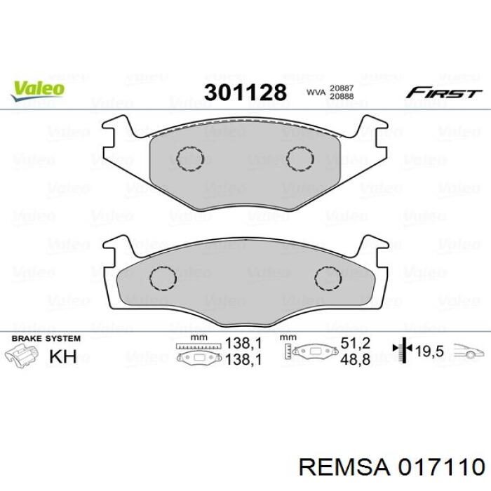Тормозні колодки Remsa 017110