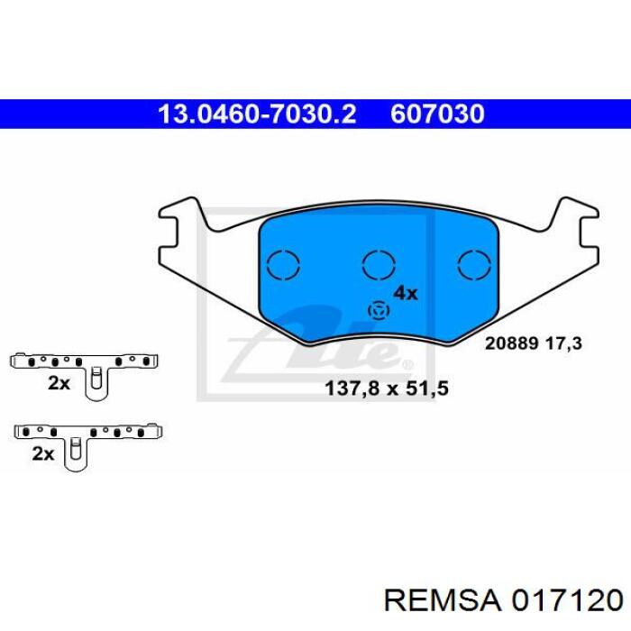 Гальмівні колодки Remsa 017120 ціна, від 12.33 USD