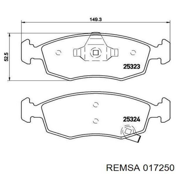 Купити 017250 Remsa Колодки гальмівні передні, дискові