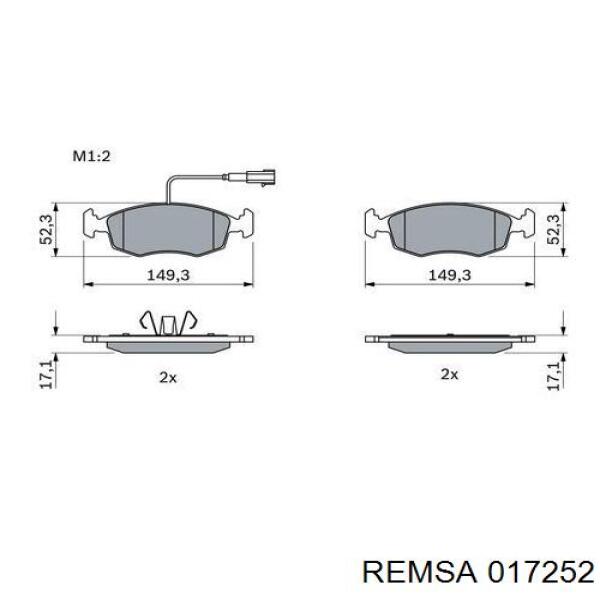 Гальмівні колодки Remsa 017252 ціна, від 27.67 USD