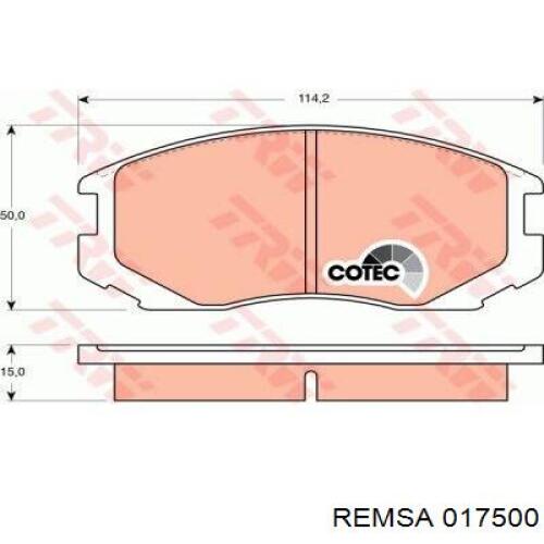 Передні тормозні колодки 017500 Remsa