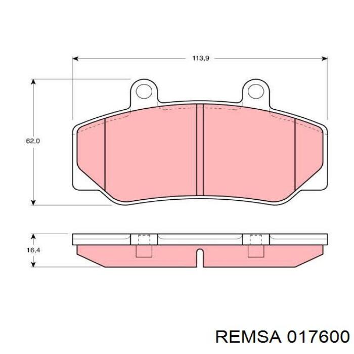 017600 Remsa колодки гальмівні передні, дискові