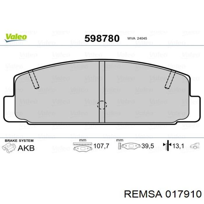 Купити 017910 Remsa Задні колодки