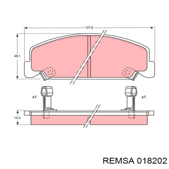 Купити 018202 Remsa Колодки гальмівні передні, дискові