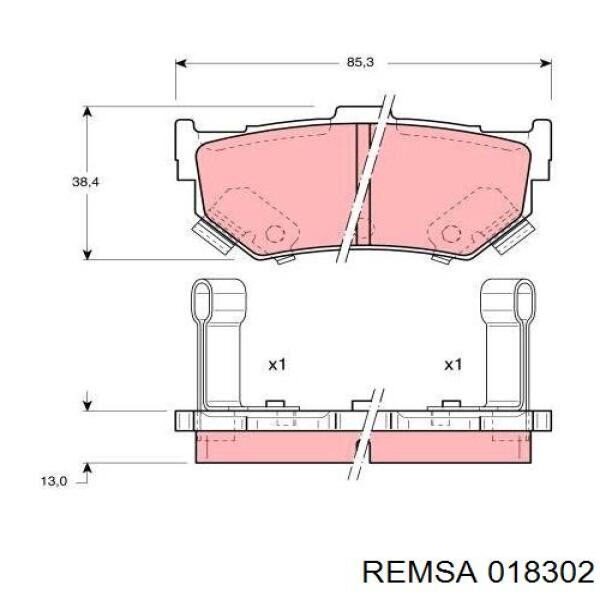 Задні гальмівні колодки Remsa 018302 ціна, від 10.01 USD