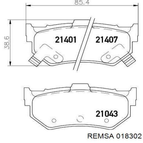 Купити 018302 Remsa Задні колодки