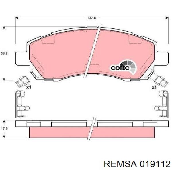 Гальмівні колодки Remsa 019112 ціна, від 16.35 USD
