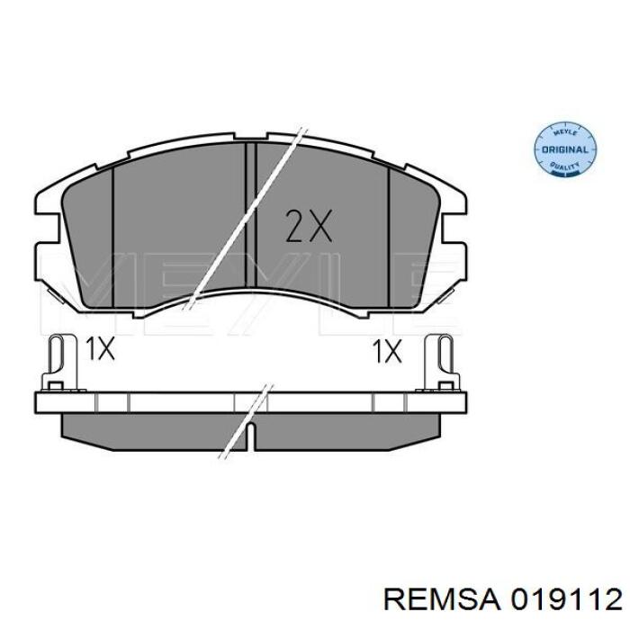 019112 Remsa колодки гальмівні передні, дискові