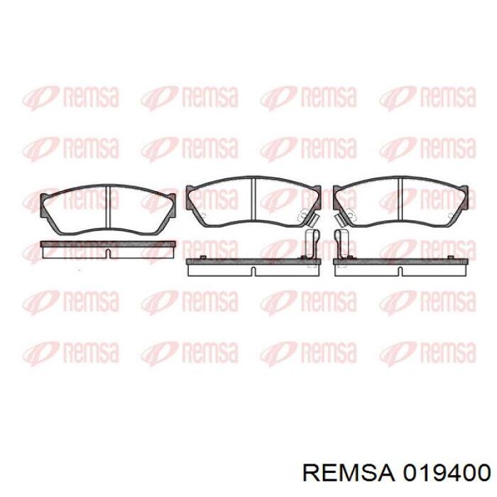 Колодки гальмівні передні, дискові 019400 Remsa