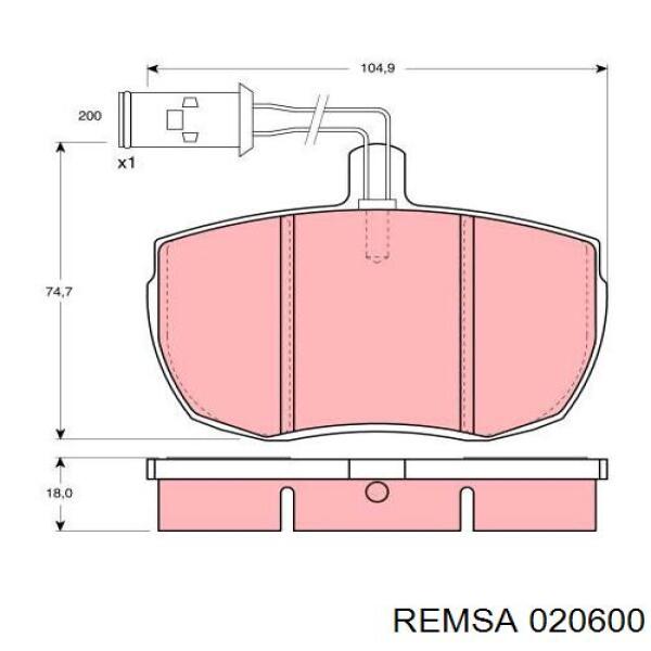 Гальмівні колодки Remsa 020600 ціна, від 15.24 USD