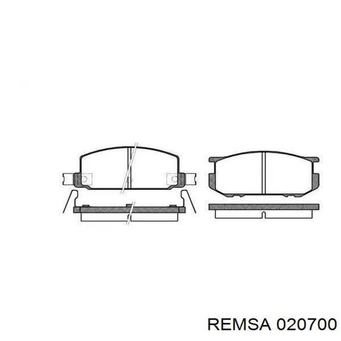 Передні тормозні колодки 020700 Remsa