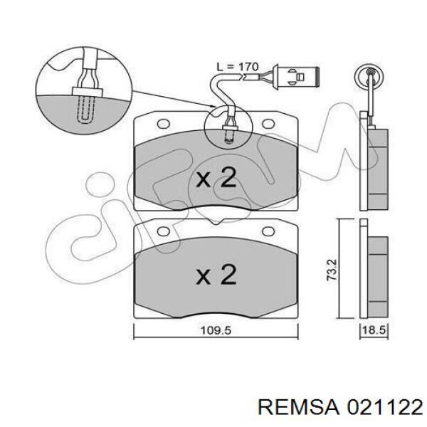 Тормозні колодки Remsa 021122