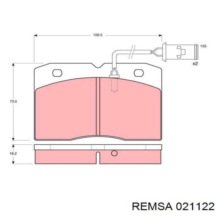Гальмівні колодки Remsa 021122 ціна, від 24.93 USD