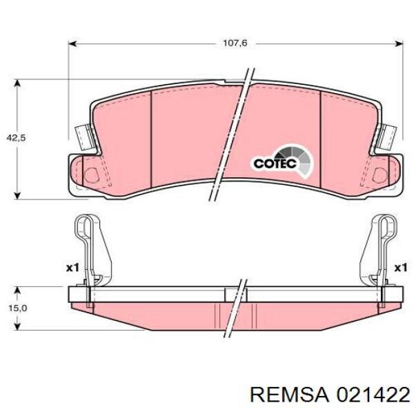 Задні гальмівні колодки Remsa 021422 ціна, від 18.07 USD