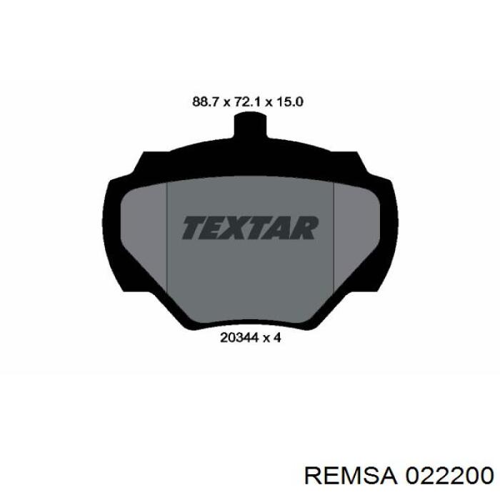 Задні дискові колодки Remsa 022200