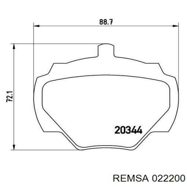 022200 Remsa колодки гальмові задні, дискові