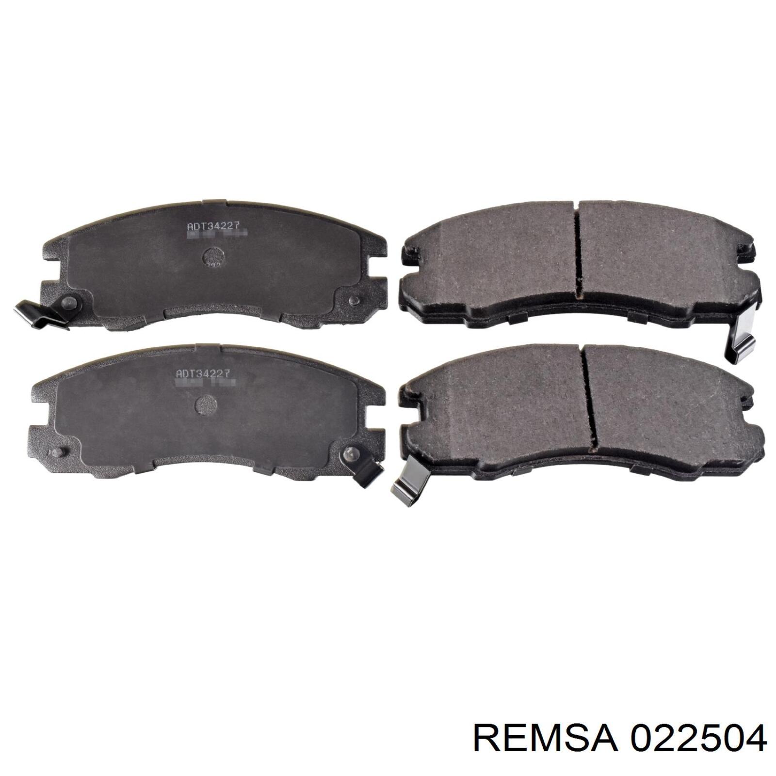 022504 Remsa колодки гальмівні передні, дискові