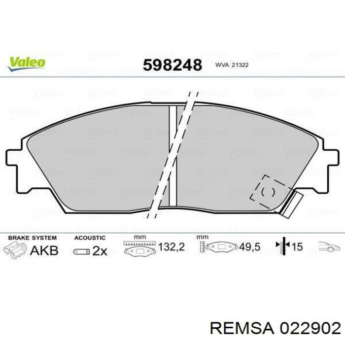 Тормозні колодки Remsa 022902