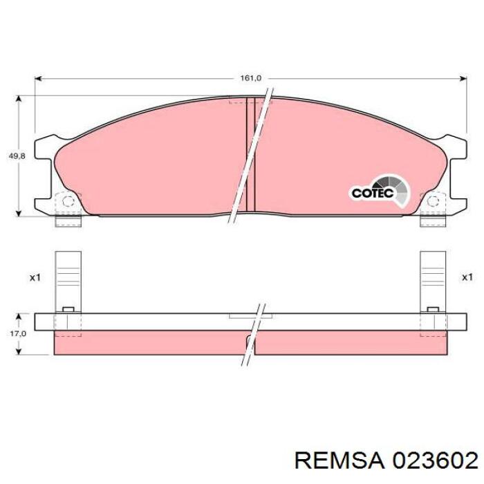 Купити 023602 Remsa Колодки гальмівні передні, дискові
