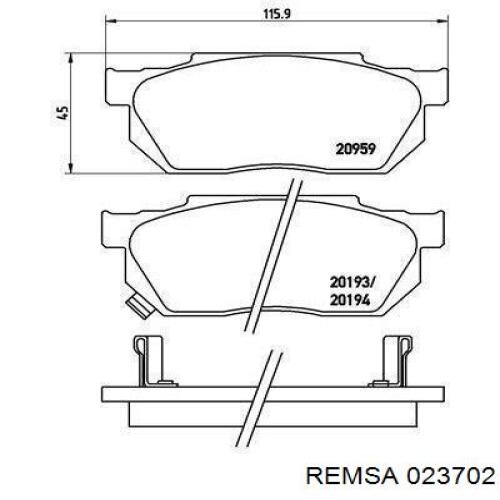 Тормозні колодки Remsa 023702