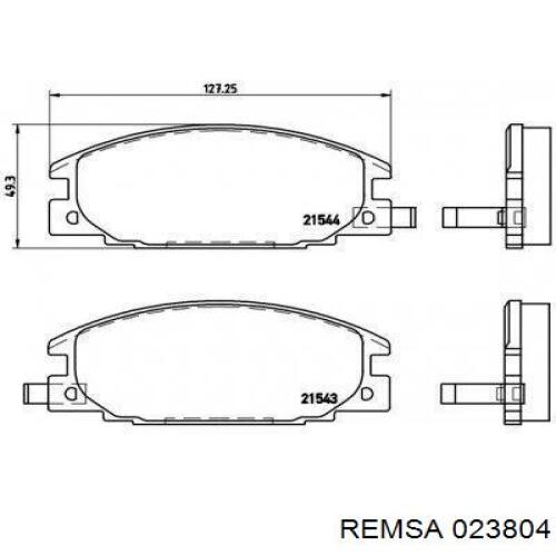 Передні тормозні колодки 023804 Remsa