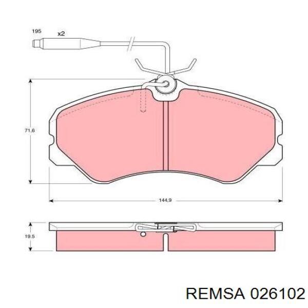 026102 Remsa колодки гальмівні передні, дискові