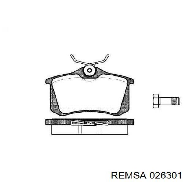 026301 Remsa колодки гальмові задні, дискові