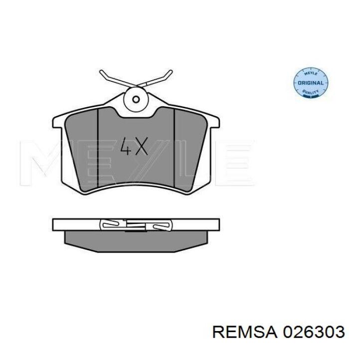 Колодки гальмові задні, дискові 026303 Remsa