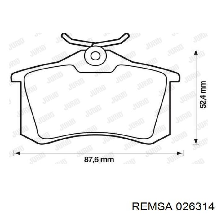 Купити 026314 Remsa Задні колодки