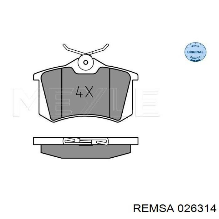 Купити 026314 Remsa Задні колодки