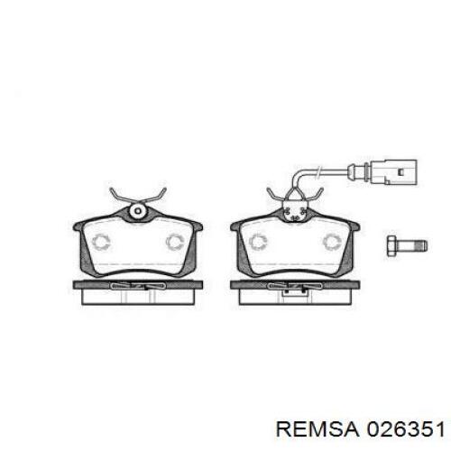 026351 Remsa колодки гальмові задні, дискові