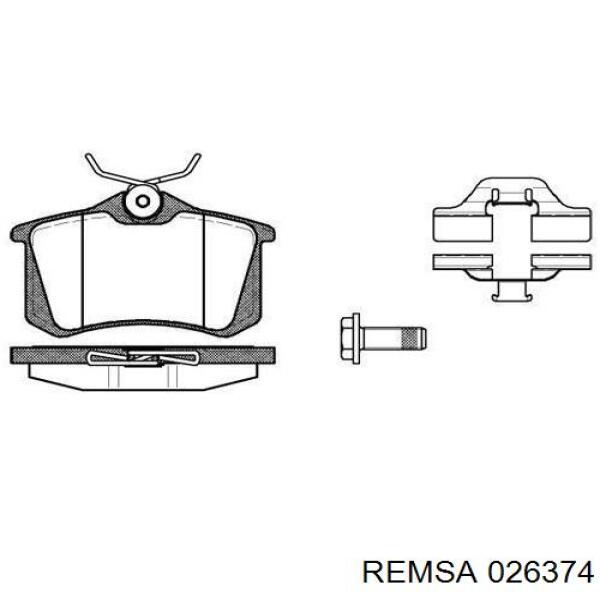 Задні гальмівні колодки 026374 Remsa