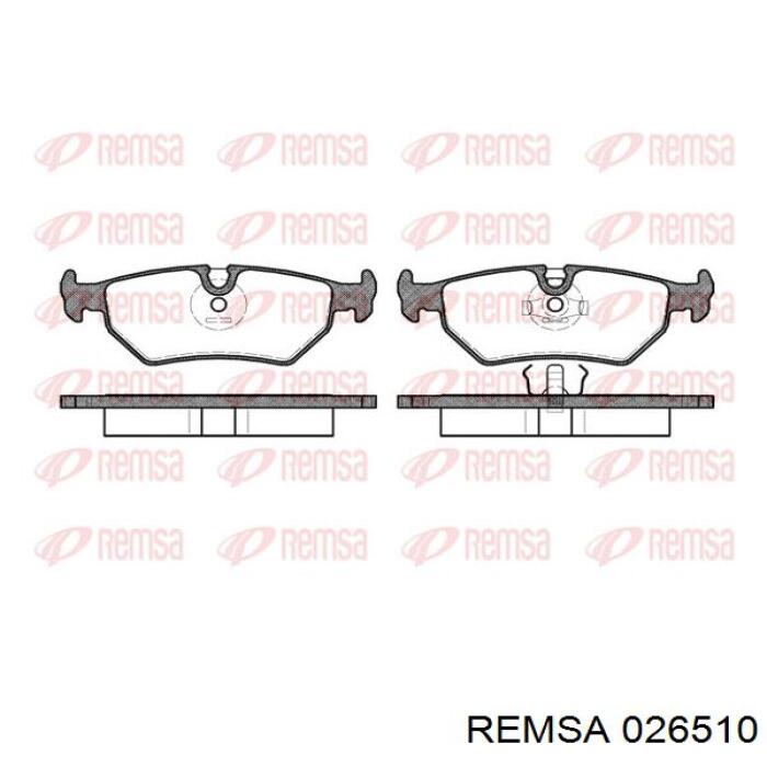 Колодки гальмові задні, дискові 026510 Remsa