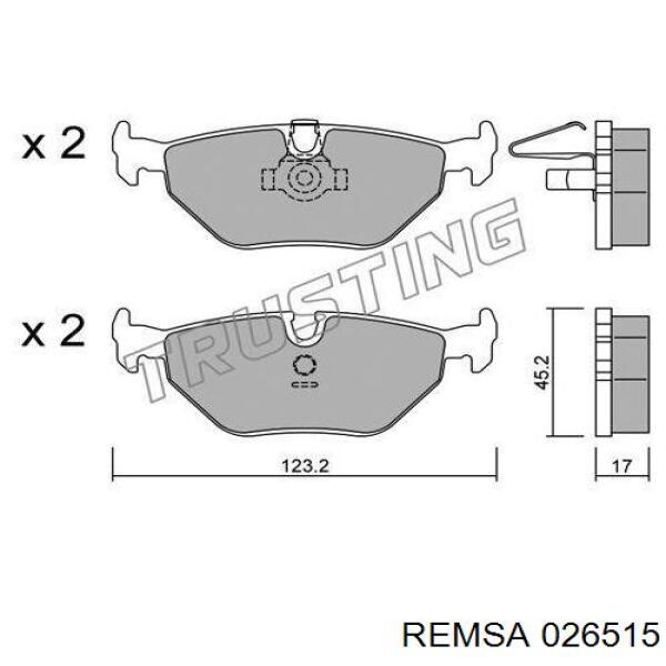 Купити 026515 Remsa Задні колодки