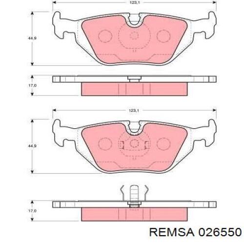 Купити 026550 Remsa Задні колодки