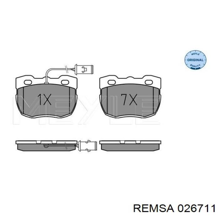 026711 Remsa колодки гальмівні передні, дискові