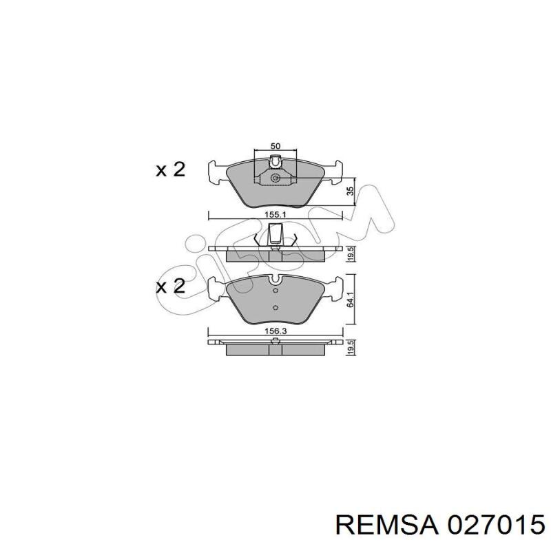 Гальмівні колодки Remsa 027015 ціна, від 25.39 USD