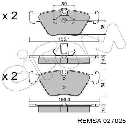 Тормозні колодки Remsa 027025