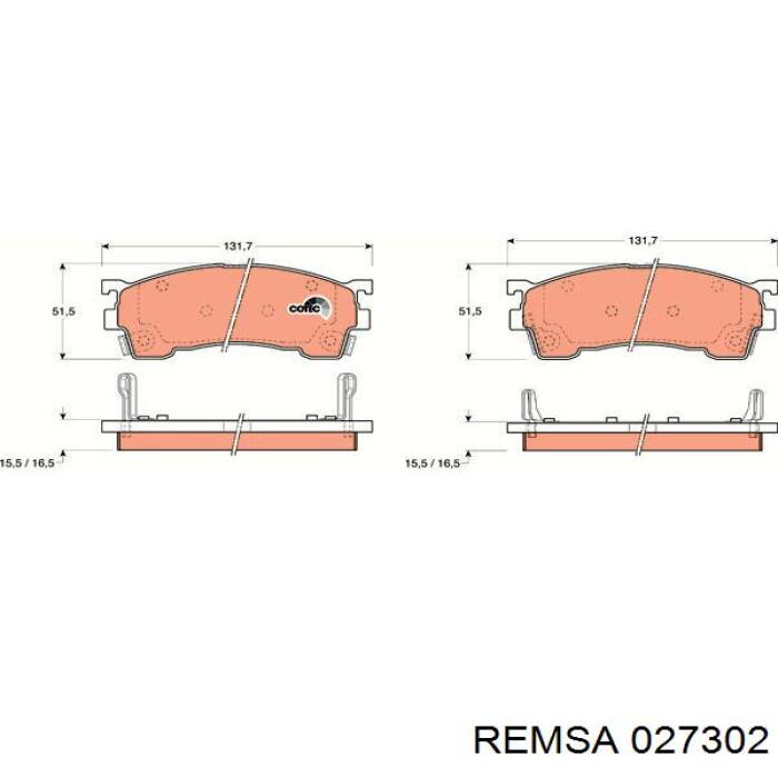 Тормозні колодки Remsa 027302