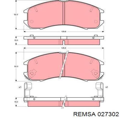 Купити 027302 Remsa Колодки гальмівні передні, дискові