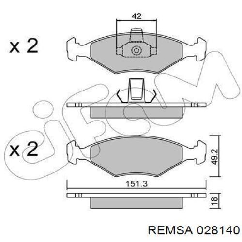 Тормозні колодки Remsa 028140