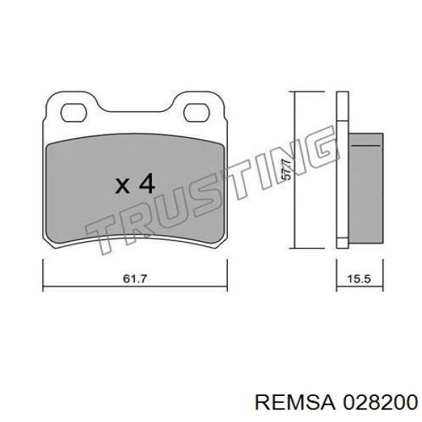 Купити 028200 Remsa Задні колодки