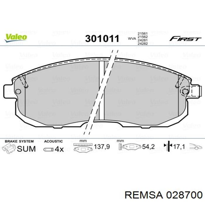 Тормозні колодки Remsa 028700