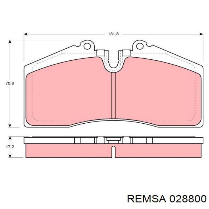 028800 Remsa колодки гальмівні передні, дискові